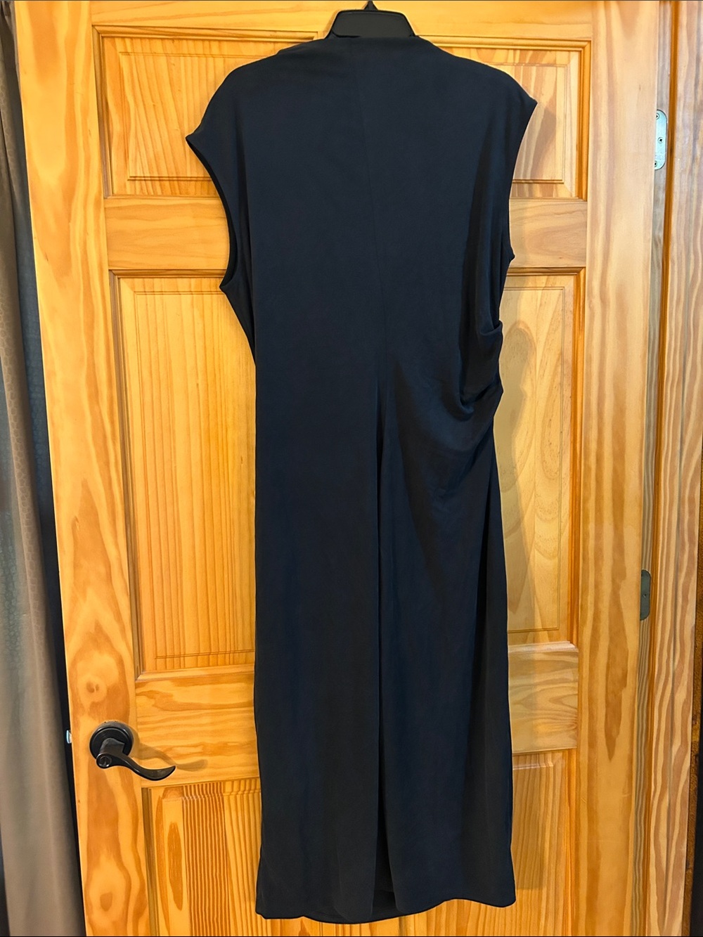 Old Navy Black Sleeveless Midi Dress with Draped Back - Picture 2 of 2